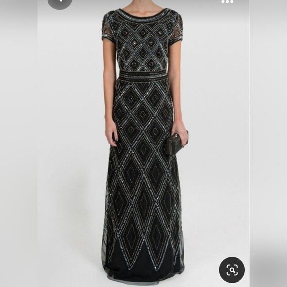 NWT Adrianna Papell 1920s inspired beaded gown - Picture 1 of 16